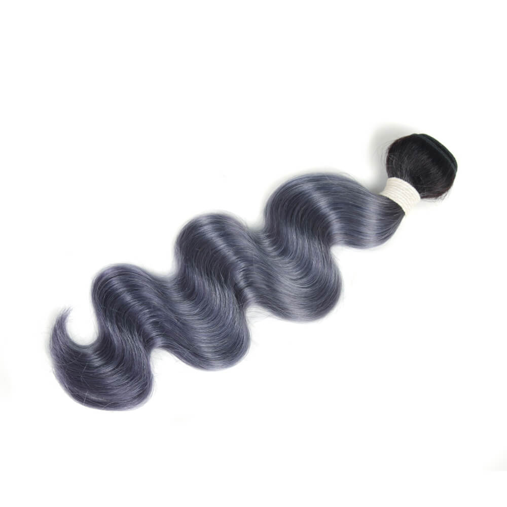 ombre haze blue body wave virgin human hair bundles 1pc