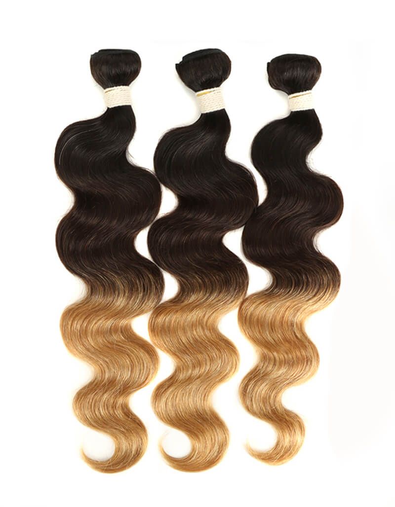 body wave t1b/4/27 ombred human hair bundles 3pcs