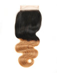 qvr t1b/27 body wave human hair with lace closure