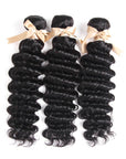 loose deep wave natural black human hair bundles 3pcs