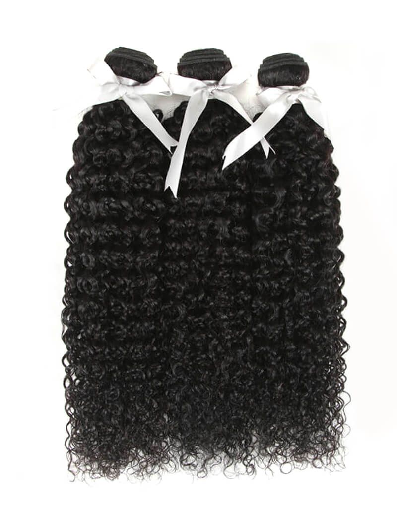 bohemian curly natural black human hair bundles 3pcs