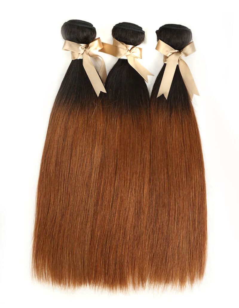 silky straight t1b/30 human hair bundles 3pcs