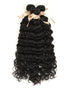 qvr natural black water wave human hair bundles 3pcs