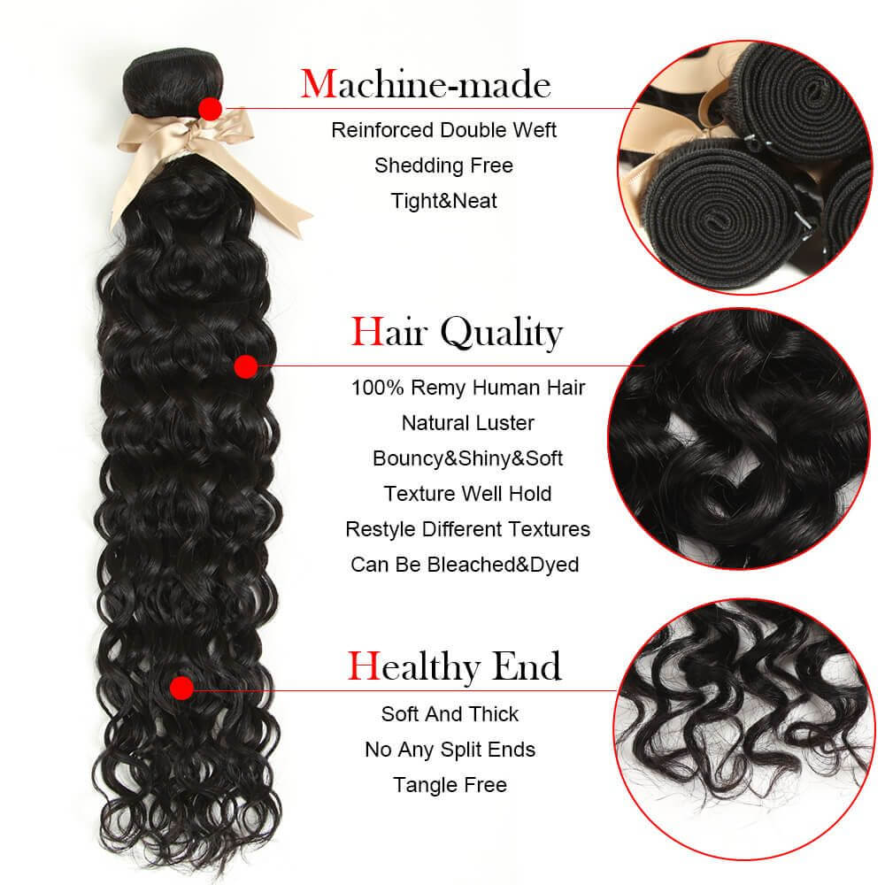 advantages of natural black water wave raw hair bundles