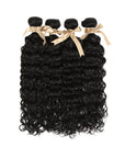 qvr natural black water wave human hair bundles