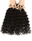 natural black water wave raw hair bundles