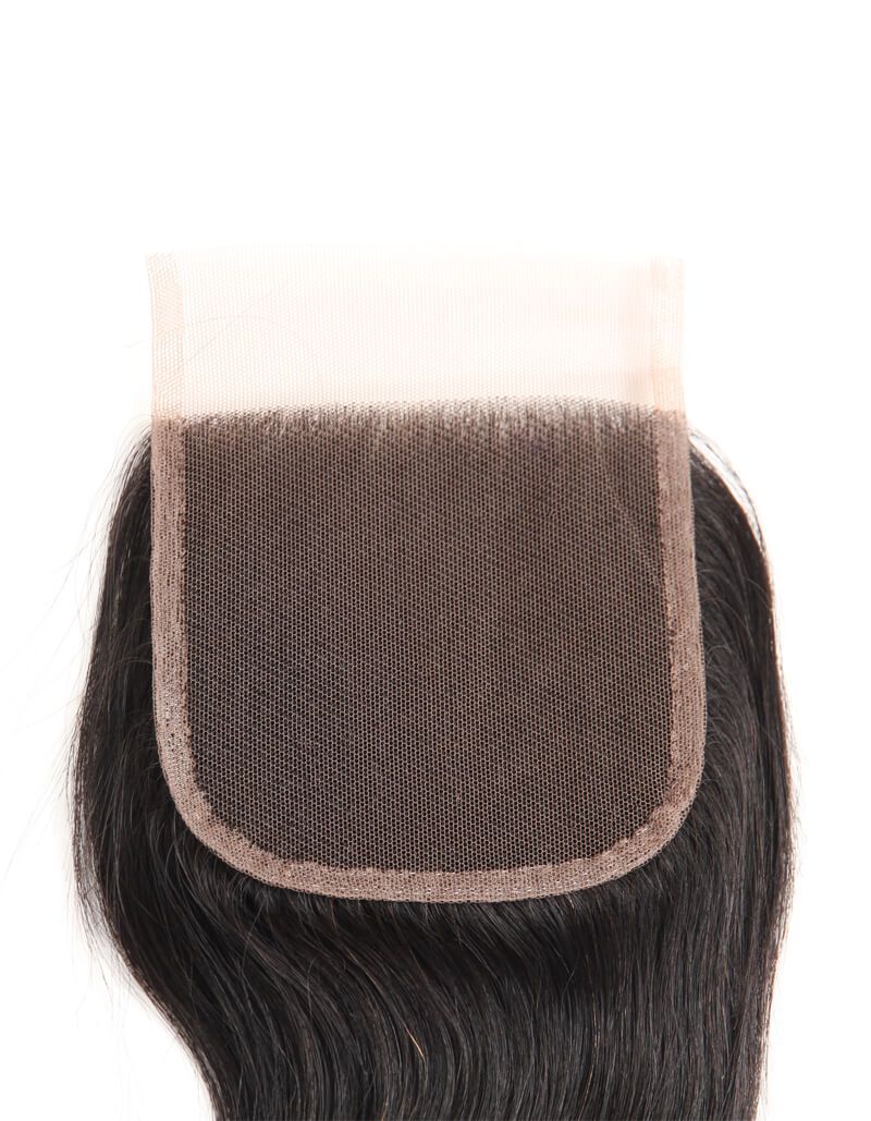 natural black body wave hand tied 4x4 closure virgin hair weave