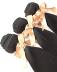 machine weft silky straight natural black human hair bundles 3pcs