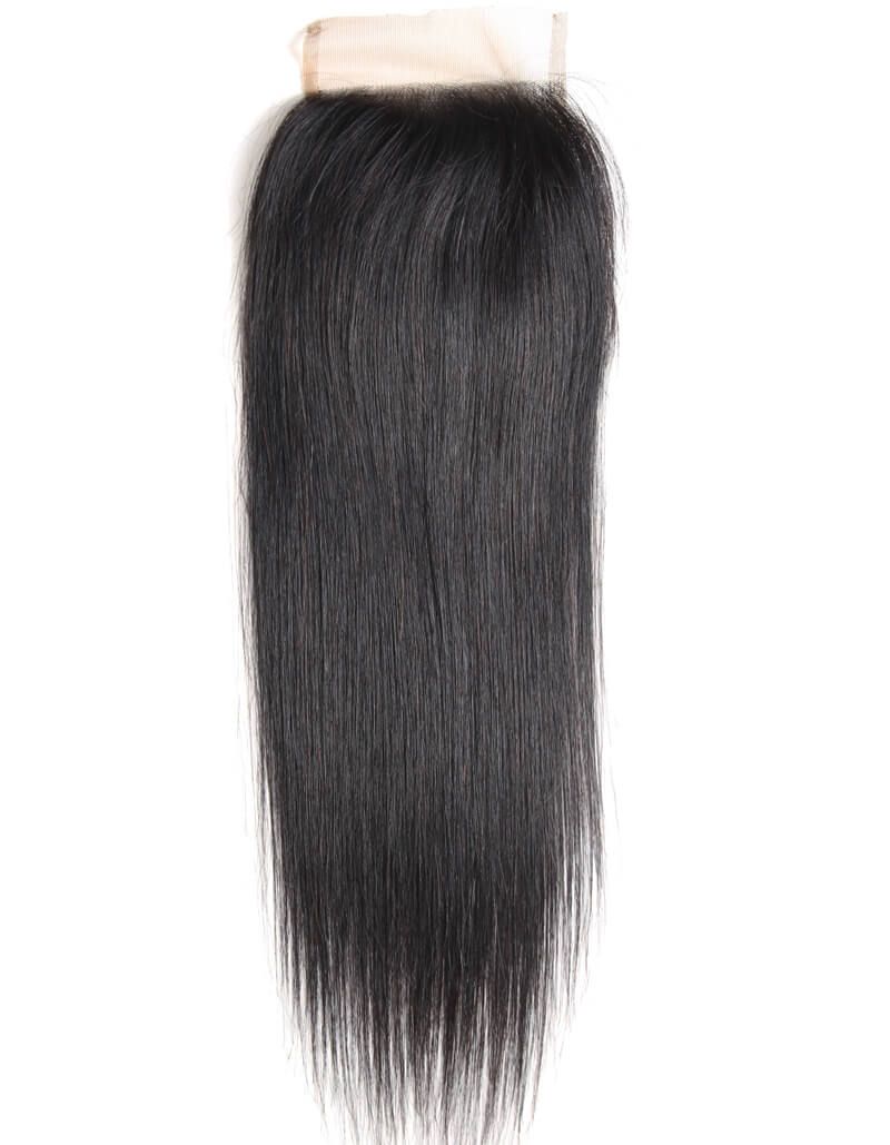 4x4 lace closured silky straight hair weave