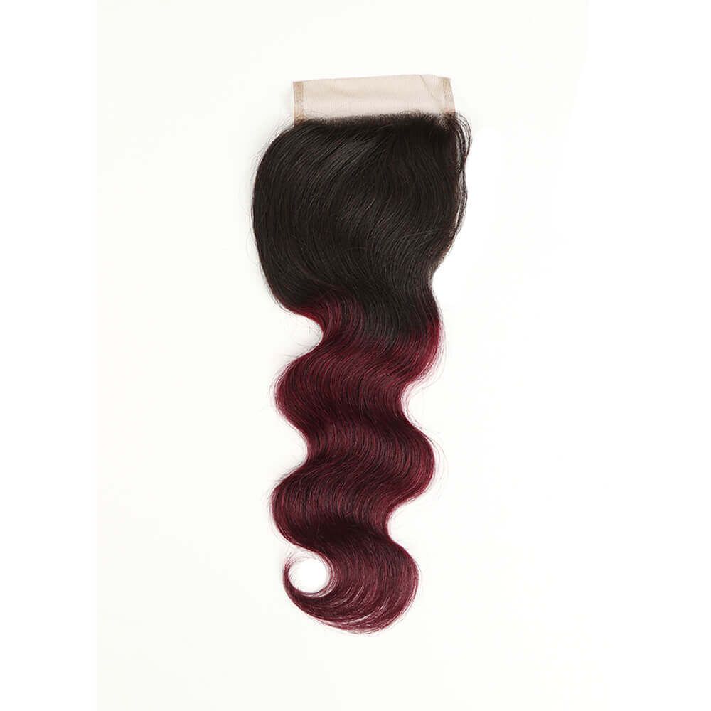  lace closured body wave t1b/99j brazilian hair weave