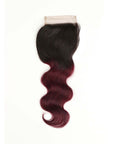  lace closured body wave t1b/99j brazilian hair weave