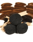 machine weft ombre brown t1b/30 body wave human hair 3 bundles 