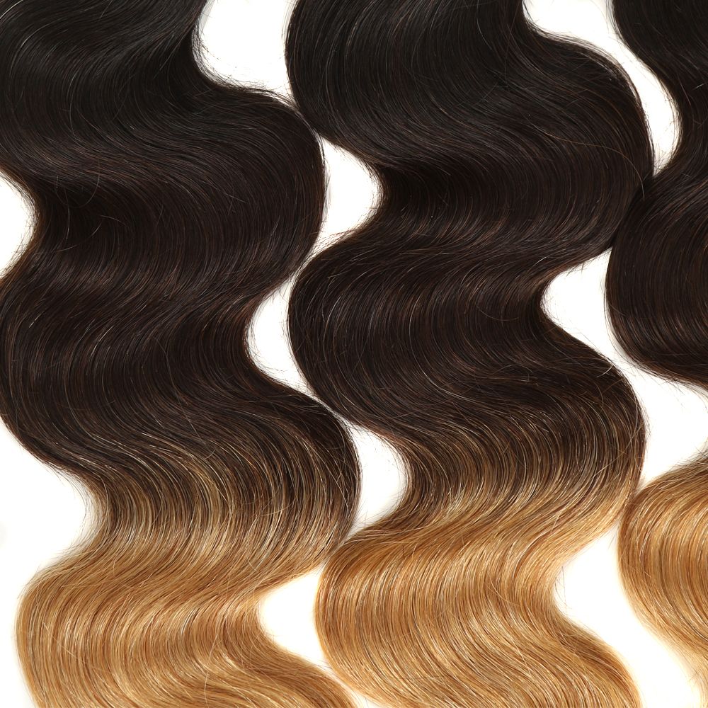 high quality body wave t1b/4/27 ombred human hair bundles