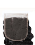 hand tied 4x4 lace closure deep wave natural black virgin hair weave