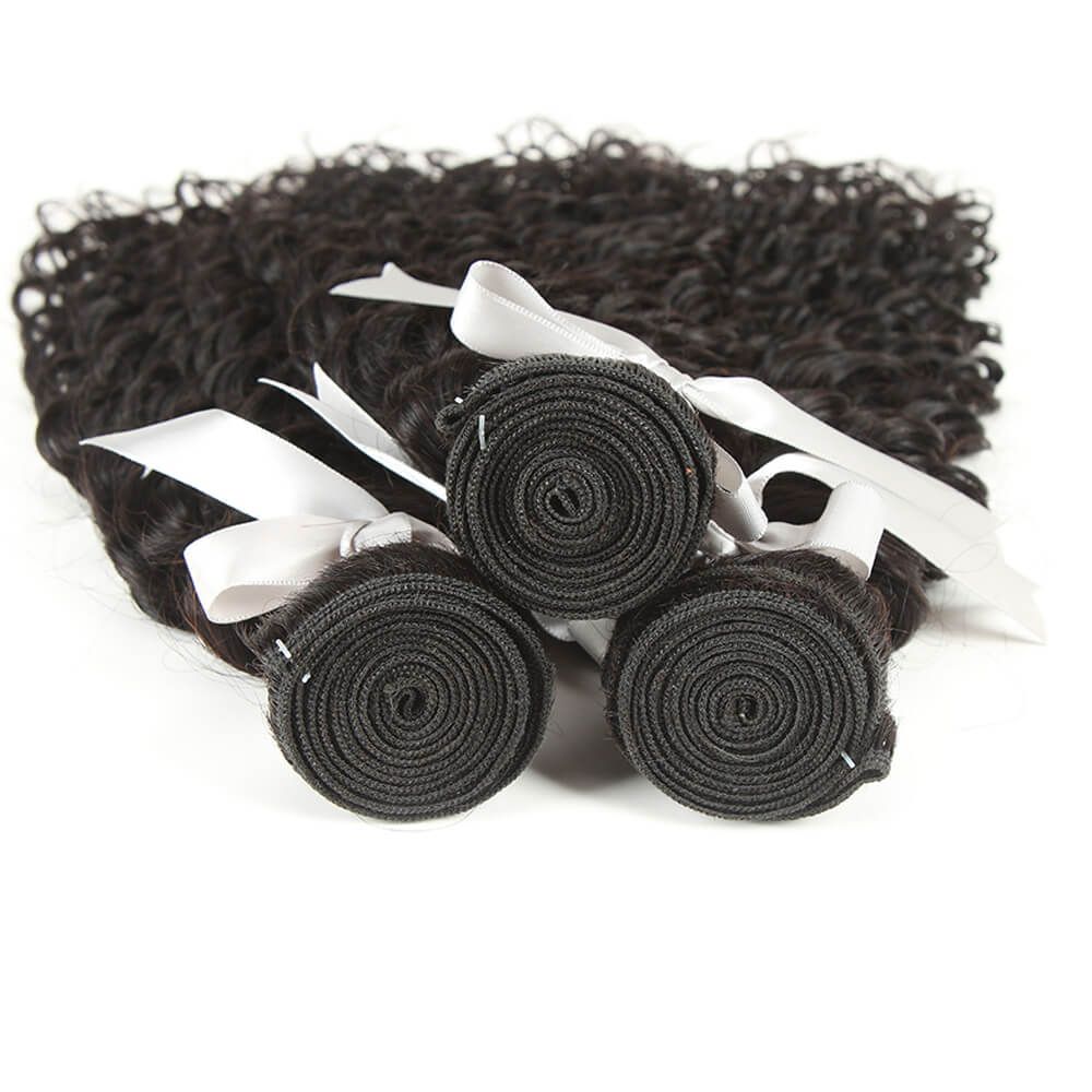 machine weft jerry curly natural black human hair bundles