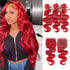 qvr bright red brazilian body wave virgin human hair bundles and hair extension with lace closure