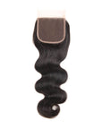 natural black body wave human hair with lace closure