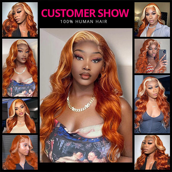 vibrant ginger blonde human hair wigs for black women