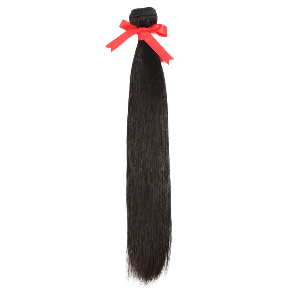 natural black silky straight human hair bundles 1pc