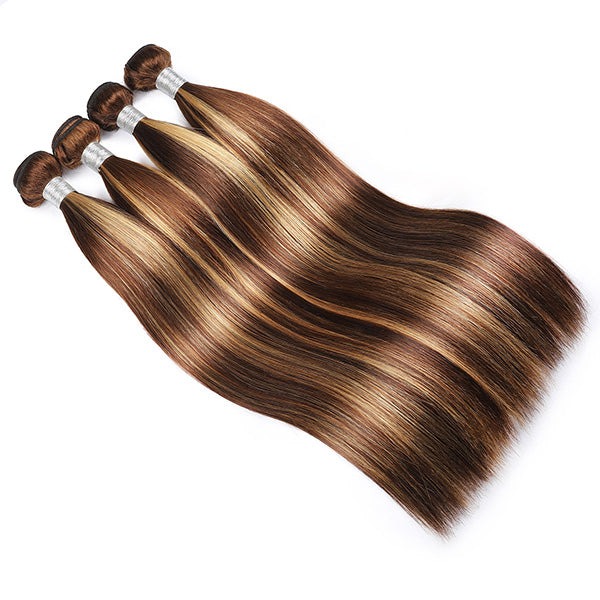 glossy ombre honey blonde silky straight human hair bundles