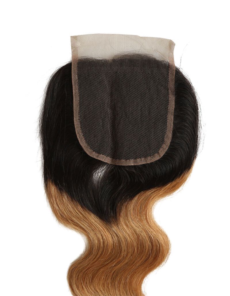 t1b/27 body wave human hair with hand tied lace closure