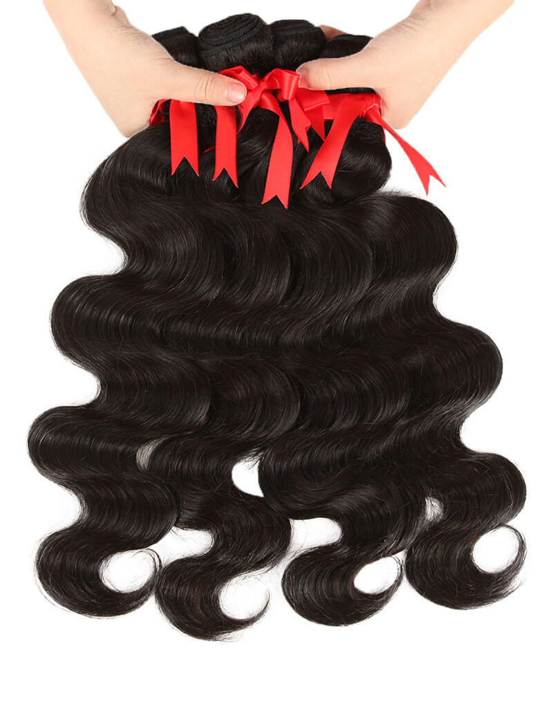 natural black body wave human hair bundles malaysian hair