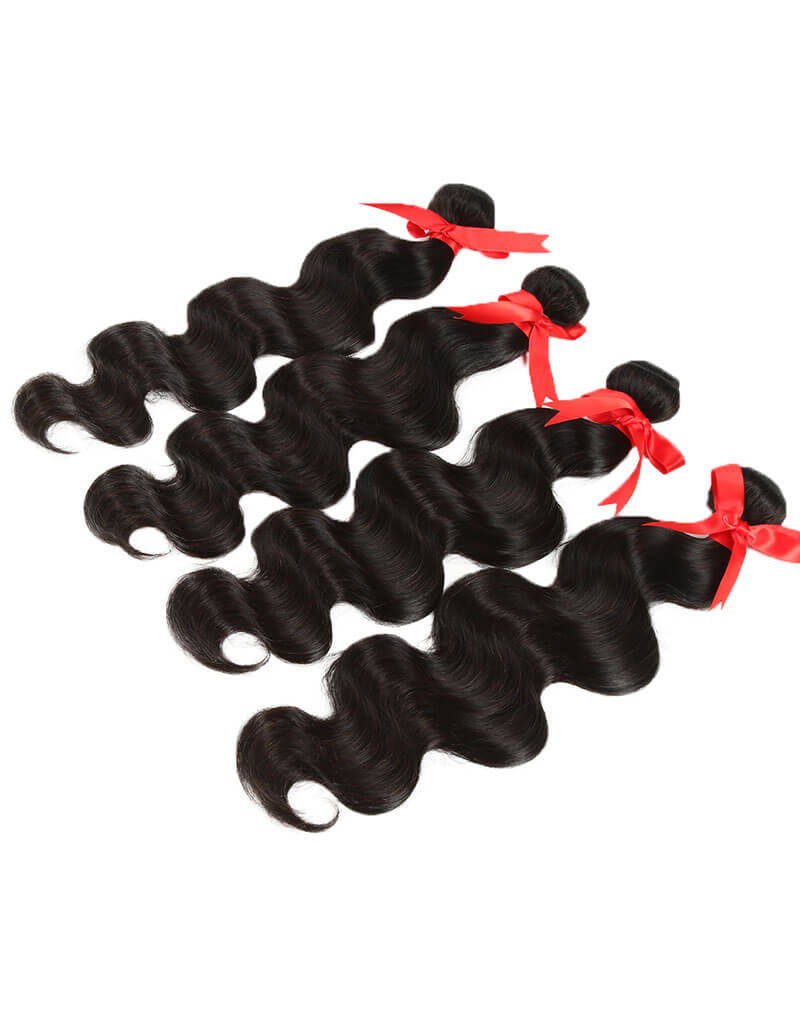 tangle free natural black body wave human hair bundles malaysian hair