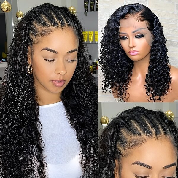 qvr hd lace wigs water wave curly wig for black women with full lace frontal