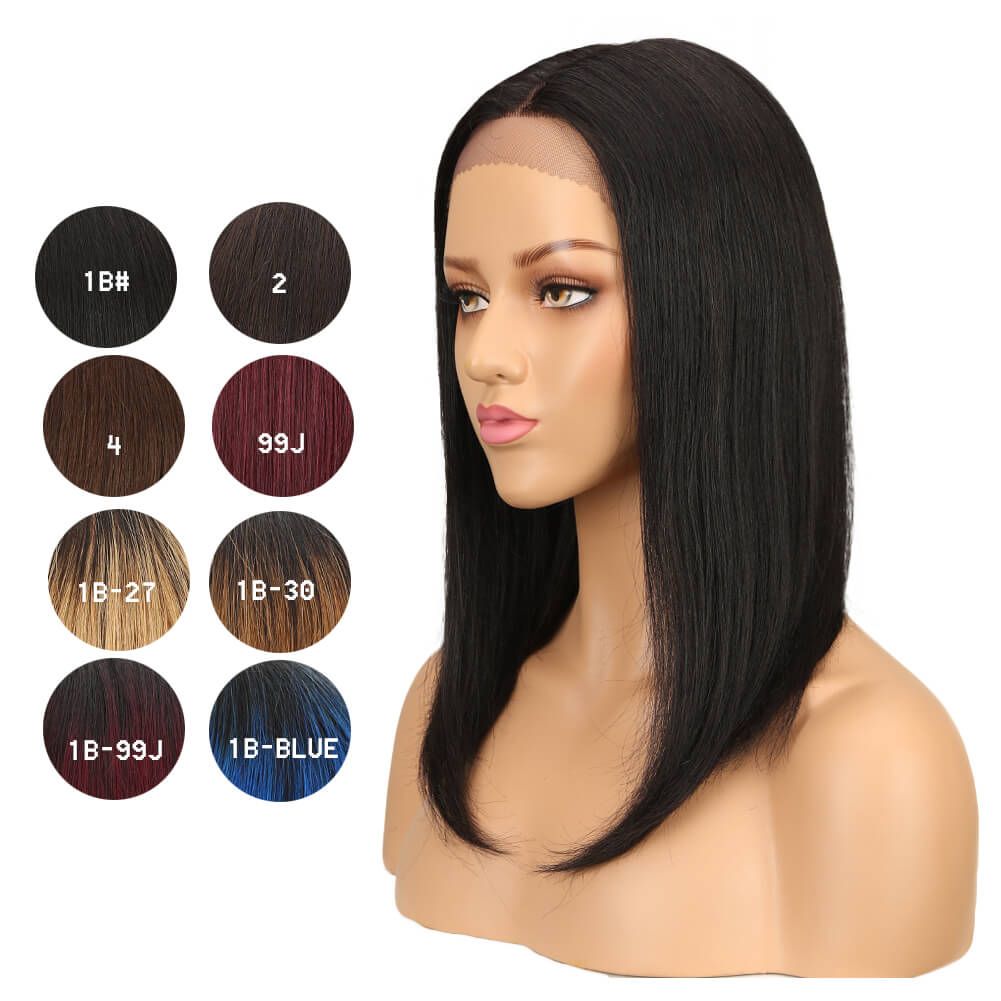 straight human hair bob wigs with smooth finish